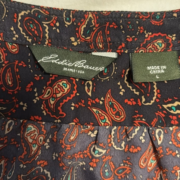 Eddie Bauer Cap Sleeve Blouse with Lace Detail - Picture 3 of 4